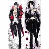 Japan Anime Black Butler Hepburn: Kuroshitsuji Grell Sutcliff Gureru Satokurifu Decorative Hugging Body Pillow Cover Case Double-sided 59.06"x19.69"