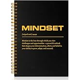 PUVOXHO Mindset Definition 160 Blank Pages Spiral Notebook, Faith Over Fear, Mental Health Gifts for Teacher Social Worker School Counselors Therapist, Friend Classmate Coworker Gratitude Gifts