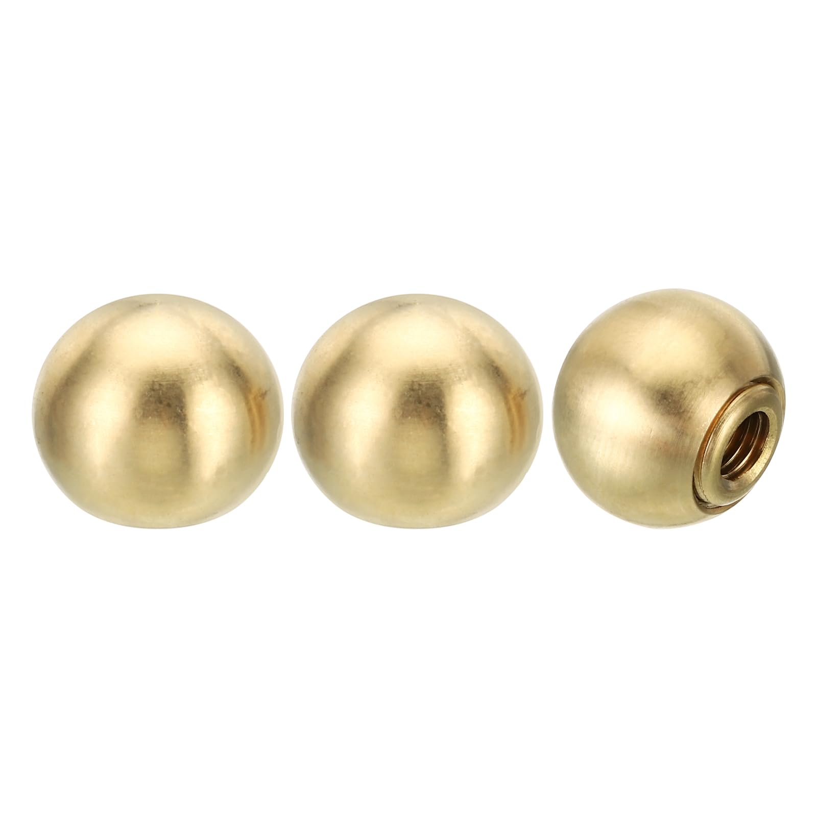 PATIKIL 17.5mm Ball Lamp Finials Caps Knob, 3 Set Solid Brass Lamp Shade Top Decoration Screw Cap Nuts with Brass Reducing Adapter for Table Floor Lamps