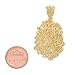 The Bling Factory 14k Gold Plated 25mm x 32mm Chunky Nugget Textured Medallion Pendant