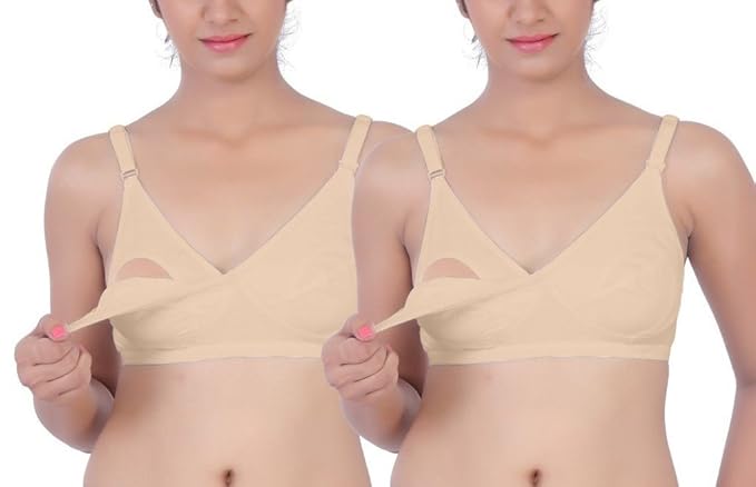 Non-Wired Nursing Bra (Pack of 2) (Po2-BR0014_Skin_38B)