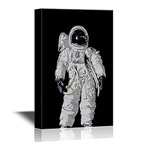 Canvas Wall Art - American Astronaut Wearing Pressure Suit - Gallery Wrap Modern Home Art | Ready to Hang - 12x18 inches