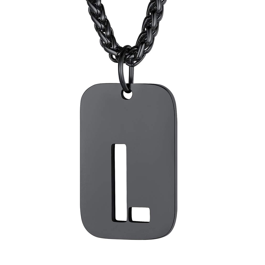 FindChic Dog Tags for Boys Initial l Necklace with Letter L — image 1