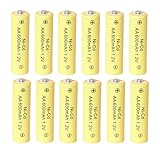 12pcs AA 2A 600mAh 1.2V Rechargeable Battery Cell For Garden Solar Light Yellow USA