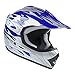 TCT-MT Youth Helmet+Goggles+Gloves Blue Flame DOT Dirt Bike ATV Helmet Motocross Medium New