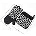 Heat Resistant Hot Oven Mitts & Pot Holders for Kitchen Set with Cotton Neoprene Silicone Non-Slip Grip Set of 2, Oven Gloves for BBQ Cooking Baking, Grilling, Machine Washable (Black Neoprene)