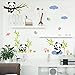 Amaonm Hot Fashion Nursery Room Decor Removable DIY 3D Panda Bamboo Birds Flying Butterfly Wall Decals Kids Room Decorations Wall Stickers Murals Peel Stick Girls for Bedroom Classroom