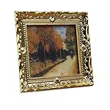 Dollhouse Miniature 1:12 Frame Autumn Woods Mural Wall Painting