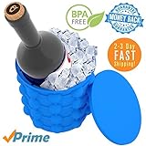Ice Genie Cube Maker - Best Dual Chamber Party Ice Bucket with Lid - Easy Release Silicone Ice Cube Tray - Extra Large 5.7