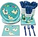 Juvale Llama Party Supplies - Serves 24 - Includes Plates, Knives, Spoons, Forks, Cups and Napkins. Perfect Llama Birthday Party Pack for Kids Llama Animal Themed Parties. primary