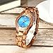 LEFTLY Women Wooden Watch Quartz Movement Lightweight Blue Face Analog Wrist Watches