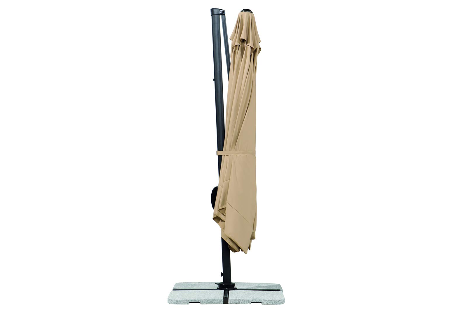 Schneider Sonnenschirm Rhodos, anthrazit, 300 x 300 cm quadratisch, 782-15, Gestell Alu/Stahl, Bespannung Polyester, 24 kg, Anthrazit 3