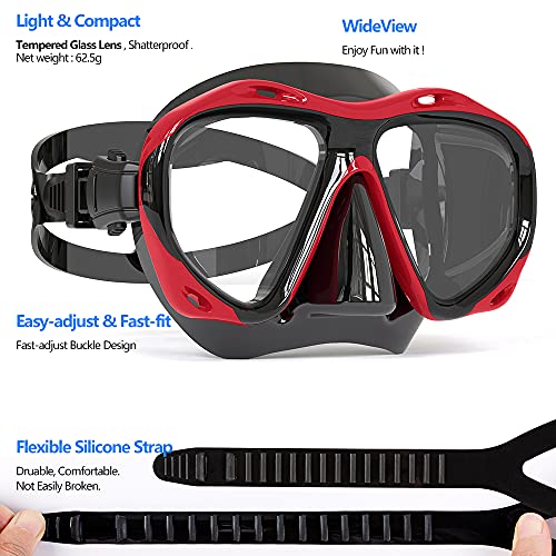 COPOZZ Scuba Mask, No Fogging Snorkeling Scuba Dive Glasses, Great Seal