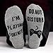 Cozy Crew Socks Men-Do Not Disturb，I'm Playing Cotton Socks Funny Gift Size 6-10(3 Pack)
