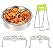 TIMMY Steamer Basket Set for Instant Pot Accessories Includes Vegetable Steamer Basket Egg Steamer Rack and Silicone Tong, Fits Instant Pot 5,6,8 qt Pressure Cooker,4 Pcs Set