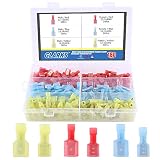 Glarks 180pcs 22-16 16-14 12-10 Gauge Nylon Fully Insulated Male/Female Spade Quick Splice Wire Disconnect Electrical Insulated Crimp Terminals Connectors Assortment Kit
