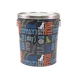 Paw Prints 37581 15 lb. Tin Pet Food Container, Wordplay Design, 
12"H x 10.25" W x 10.25" L, Word Design
