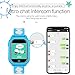Kids Smart Watch Phone for Girls Boys with GPS Locator Pedometer Fitness Tracker Touch Camera Games Flashlight Anti Lost Alarm Clock Smart Watch (02 Blue Waterproof)