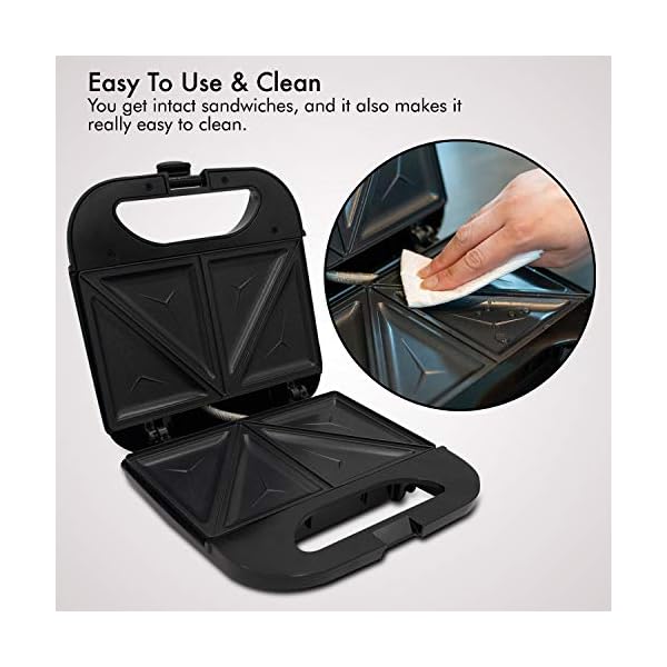 Geepas-800W-2-Slice-Sandwich-Maker-Cooks-Delicious-Crispy-Sandwiches-Cool-Touch-Handle-Automatic-Temperature-Control-and-Non-Stick-Plate-Breakfast-Sandwiches-Cheese-Snack-2-Years-Warranty Geepas Toastie Maker | 2 Slice Sandwich Toaster, Cooks Delicious Crispy Sandwiches | 750W, 2 Slice Sandwich Press | Cool…