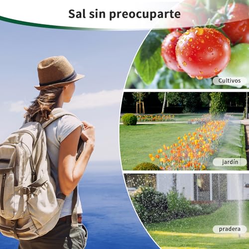 vantisan Temporizador de riego 2 Zonas Programable para Manguera 2 Salidas, con Modo automático, Manual y retardo por Lluvia para Plantas, Césped y Jardines