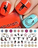 Country & Western Nail Art Waterslide Decals Set #2 - Horseshoes, Cowboy Boots