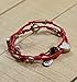 Heart & Hamsa Multi Charms Double Wrapping Handmade Bracelet in Red for Love and Happiness