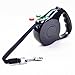 Yueton Retractable Pet Dog Leash with Push Button Lock & Release Knobs (Black, S)
