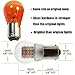 Alopee 1156 LED Bulb Amber 10-30V DC 1156 Bulb Replacement for 1141 1003 7506 P21W Blinker Light, Turn Signal Bulb 3014 Chips, Non Polarity, Pack of 2