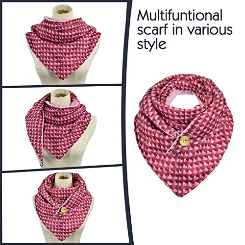 Yuson Girl Sciarpa Donna Inverno Moda Scialle Avvolgere Casuale Pulsante Morbido Sciarpe Punti Cappotto Grandi Tartan Wrap Maglia Scialle Inverno Donna Poncho