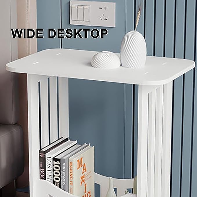 Simple Bedside Tables Small Nightstand for Bedroom, Bedside, Nightstands Storage Shelf, Sofa Table for Small Space,Double Layer.