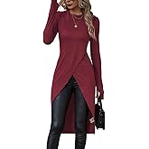 SKAYS High Low Tops for Women, Asymmetrical Tops for Women Long Sleeve, Asymmetrical Hem T Shirts for Women