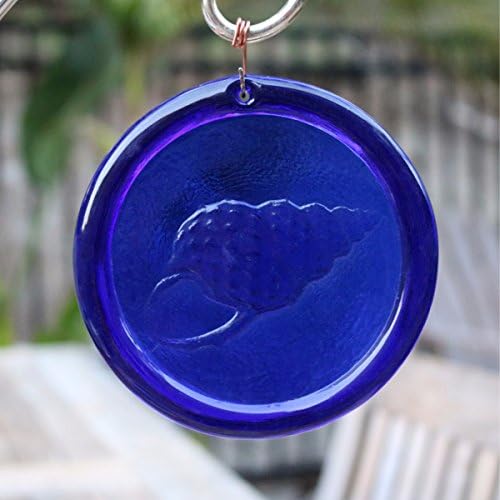 Mission Glass Works 4-Inch Whelk Sea Shell Suncatcher in Cobalt Blue from Our Beach Collection - A Stunning Window Ornament and Gift from Pressed from Carved Steel Dies Made in The USA