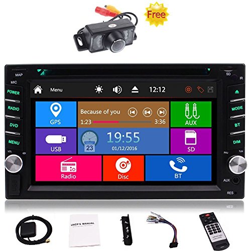 Free Car Rear View Camera + Double Din 6.2