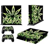 Skins for PS4 Controller - Decals for Playstation 4 Games - Stickers Cover for PS4 Console Sony Playstation Four Accessories PS4 Faceplate with Dualshock 4 Two Controllers Skin - Canabis Weeds
