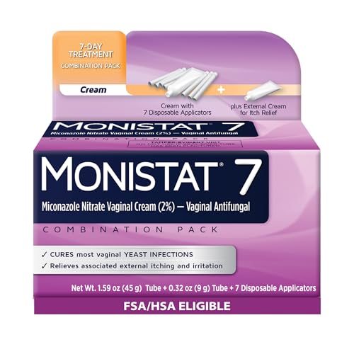Monistat 7 Day Yeast Infection Treatment for Women, 7 Miconazole Cream Applications with Disposable Applicators & External Monistat Anti-Itch Cream Bundle