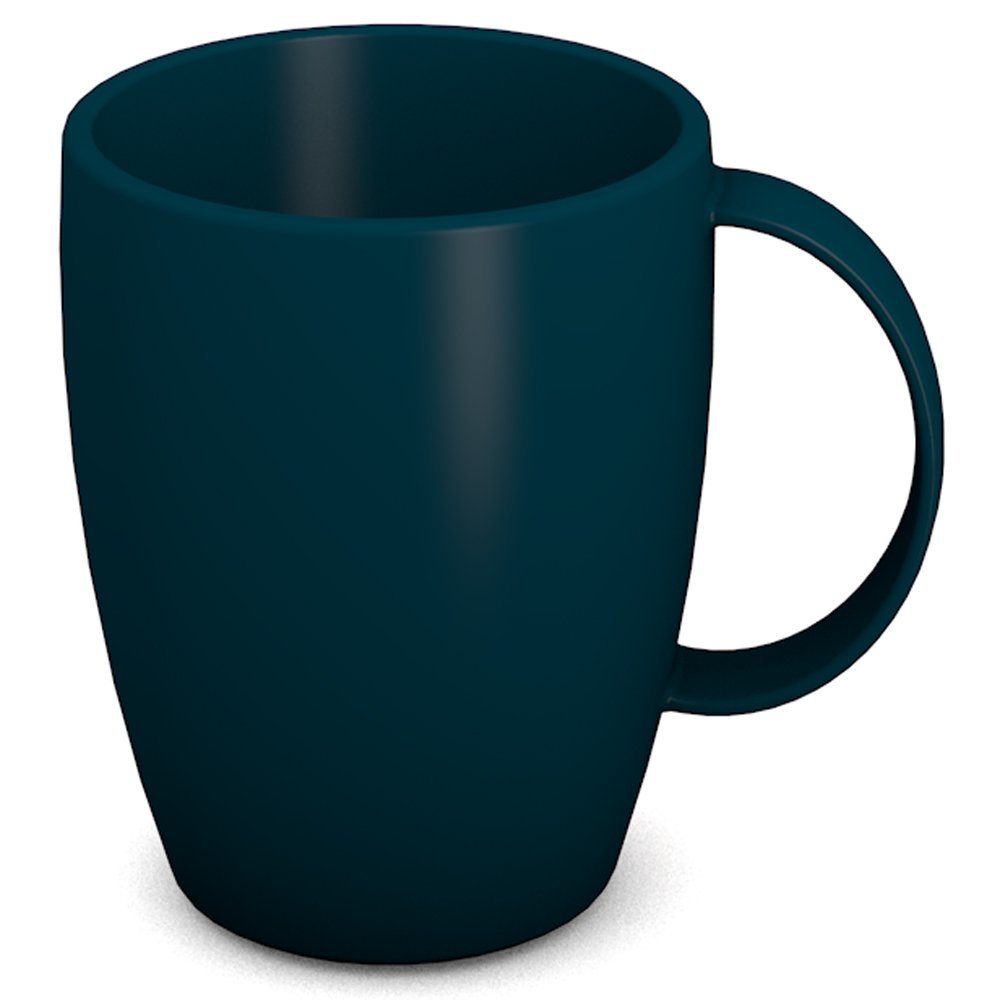 Ornamin Mug with Handle 260 ml Teal (model 420) | sturdy coffee mug made of plastics, coffee cup, reusable mug