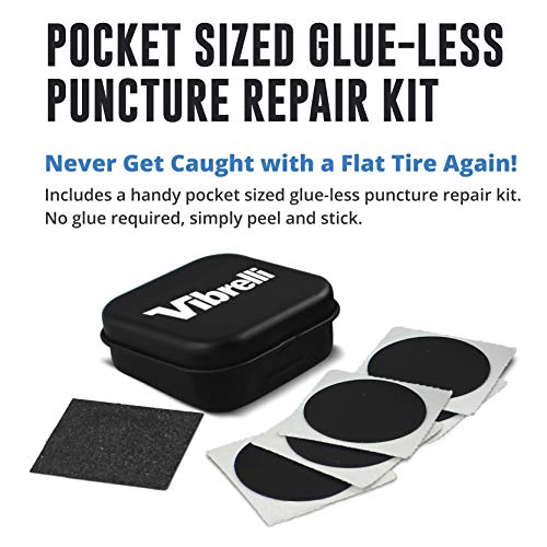 VIBRELLI Bike Floor Pump with Gauge & Puncture Kit 160 PSI Presta