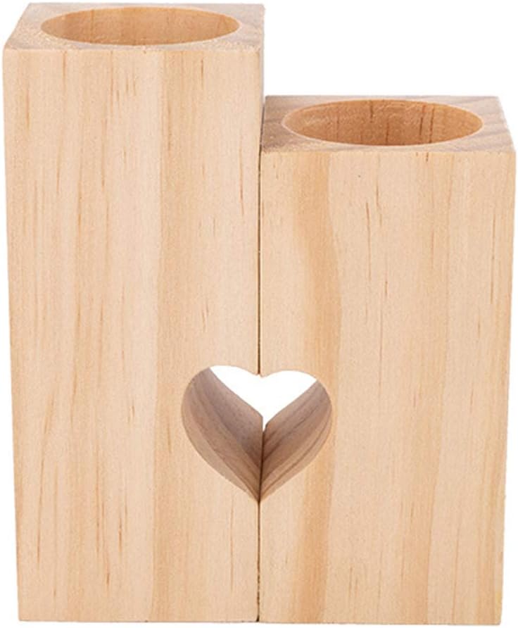 Candle Holders, Candle Table Decoration, Wooden Heartshaped Candle
