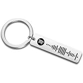 Music Code Keychain, Custom Music scan code, Custom Music Keychain, Song Keychain (Silver)