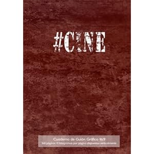 Cuaderno de Guión Gráfico 16:9 160 páginas con 4 fotogramas por página dispuesto: 17,78 x 25,4 cm Cuaderno con tapa en rojo grunge, cuatro fotogra