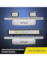 Nilight Soporte para matrícula, soporte para matrícula, estilo Bull Bar, parachoques frontal, marco de luz para barra de montaje, para luces de carretera LED, luces de trabajo, luces de conducción, lámparas de Jeep
