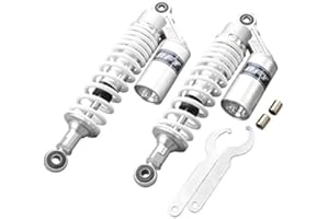 Mallofusa 12.5 Inch 320mm Pair Motorcycle Shock Absorber Rear Suspension Universal For Honda Suzuki Yamaha Kawasaki ATV Go Kart Quad Dirt Sport Bikes White