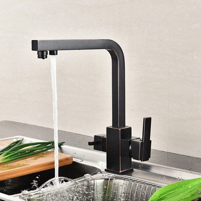 Kitchen Tap Pure Water Black Hot And Cold Faucets Direct Drinking