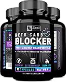 KETO White Kidney Bean Carb Blocker + Forskolin (40 Servings) White Kidney Bean Extract & Forskolin for Weight Loss w Green Tea - Keto Diet Carb Blockers Weight Loss Pills - Keto Cheat Pills Keto Burn