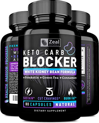 KETO White Kidney Bean Carb Blocker + Forskolin (40 Servings) White Kidney Bean Extract & Forskolin for Weight Loss w Green Tea - Keto Diet Carb Blockers Weight Loss Pills - Keto Cheat Pills Keto Burn