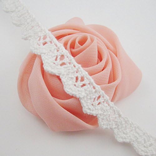Bluemoon 10 Yards - 12mm Cotton Ribbon lace Trim Dress Lace Trim Cotton Cluny Lace Embroidery White BA0025