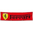 Bofanio Flag Compatible with Ferrari Flag Banner Decor Racing 2x8ft Banner for Garage Man Cave Dorm Room