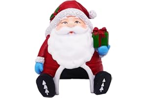 Ulifery Santa Claus with Gifts Aquarium Ornament Christmas Fish Tank Decorations for Betta Hiding 5-30 Gallon Tank, White and Red