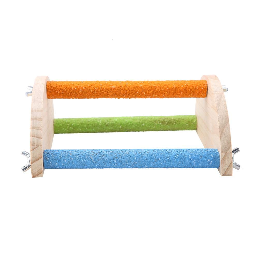 Bird Wooden Perch Rack Platform Natural Wood Perches Standing Toy Branch for Birds(Semicircle)