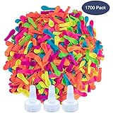 1700 Pack Water Balloons with Refill Hose Nozzle Eco-Friendly Latex Balloons for Kids Adults Outdoor Water Bomb Fight Games
